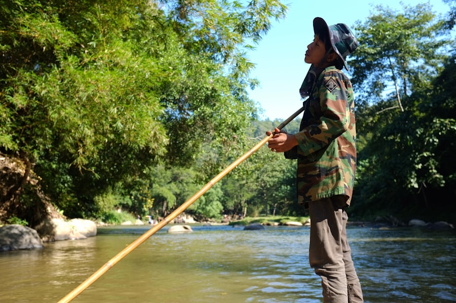 fishing for big trout in river