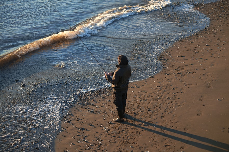 Photo fishing in the sea